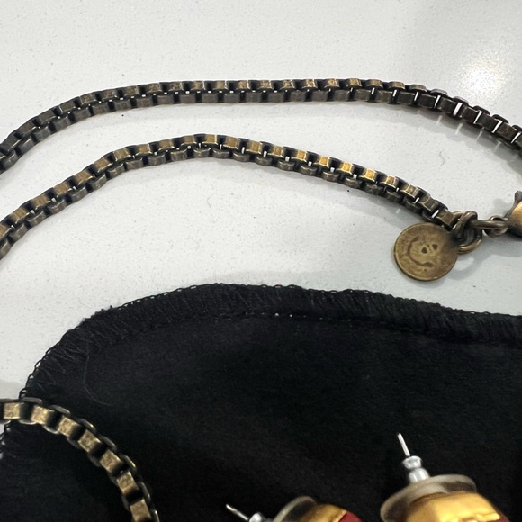 EUC Loren Hope coral Blythe glass crystal necklace - Picture 2 of 4